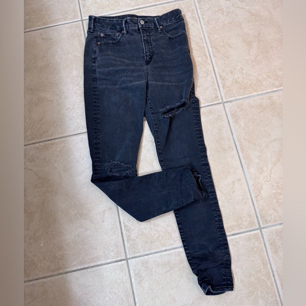 American Eagle High Rise Distressed Black Jeggings